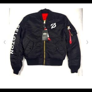 Peloton …Unisex small bomber jacket collector item. Fits size 6 comfortably.